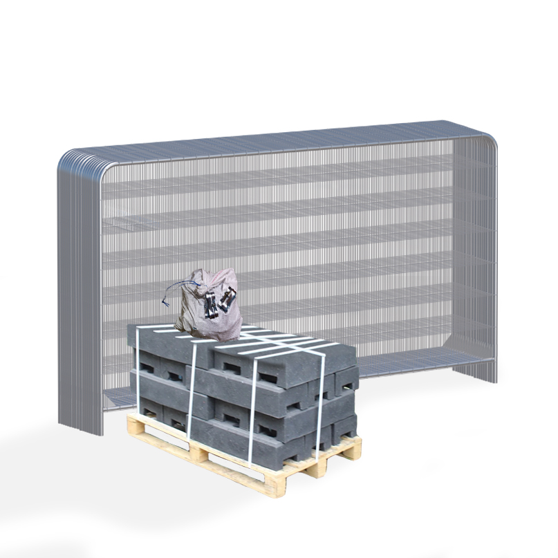 Bauzäune Profi Bauzaun-Set (12,2 Kg) - Inklusive Verbindungsschellen & Kunststofffüßen